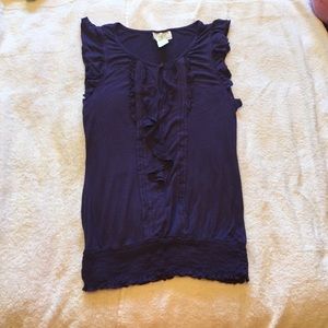 Sleeveless top with ruffles