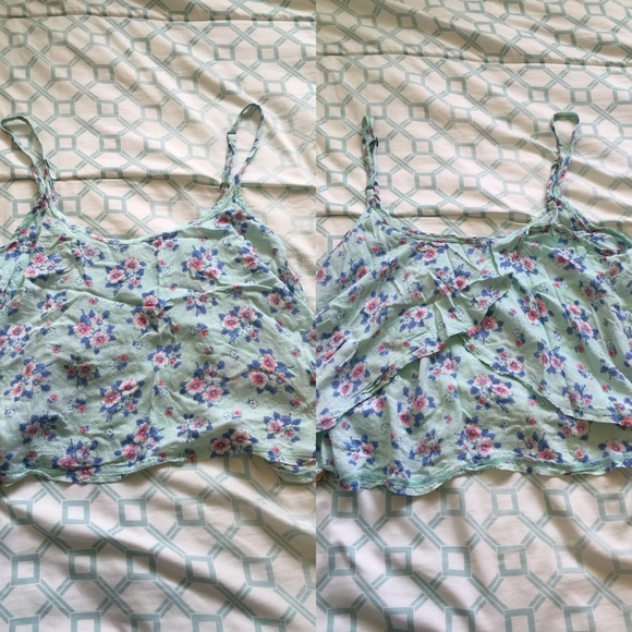 Floral crop top with open back