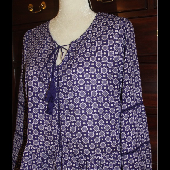 Purple Cute Medallion Print Top - Picture 1 of 1