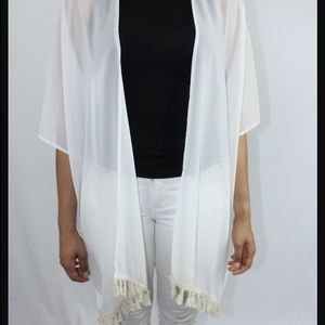 Chiffon tassel cardigan