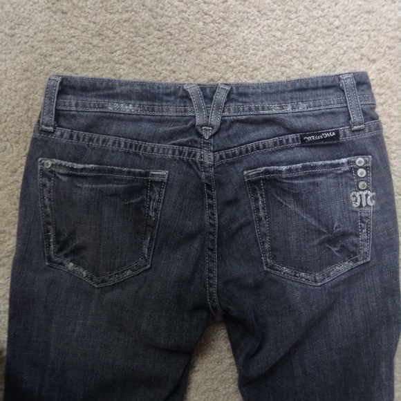 Miss Me Dark Gray Distressed Jeans 25 - Picture 3 of 4