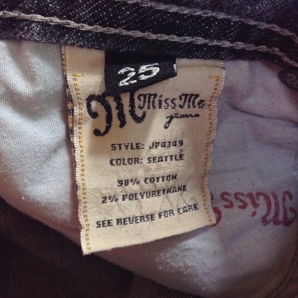 Miss Me Dark Gray Distressed Jeans 25 - Picture 4 of 4