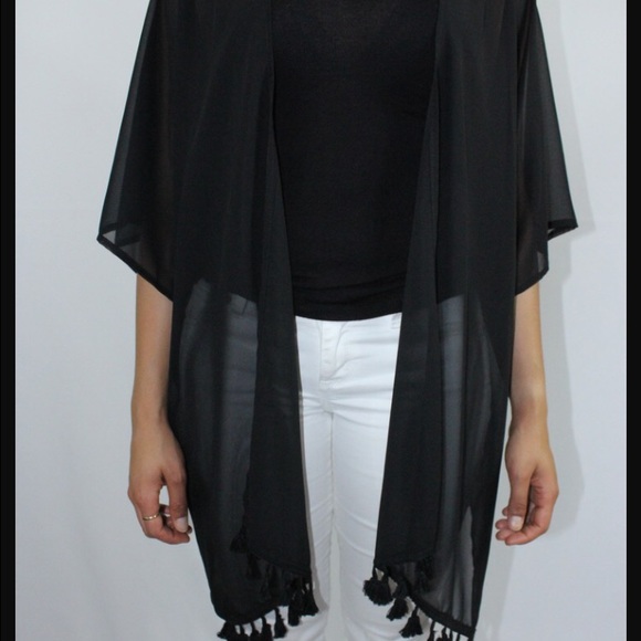 Chiffon tassel cardigan