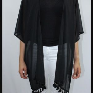 Chiffon tassel cardigan