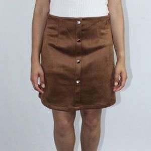 Velvet suede skirt