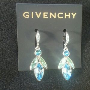 New Silver tone Blue, Green Givenchy Earrings