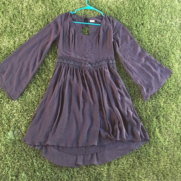 Black Boho Bell Sleeve Dress