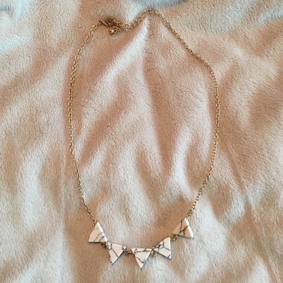 Marble and Gold Statement Necklace
