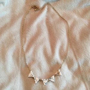 Marble and Gold Statement Necklace