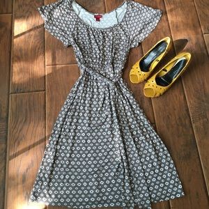 Gray and White Merona Dress