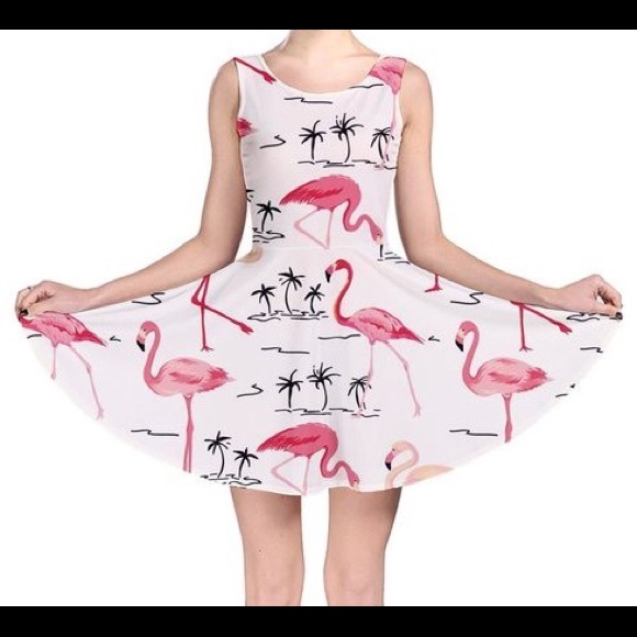 Flamingo print dress