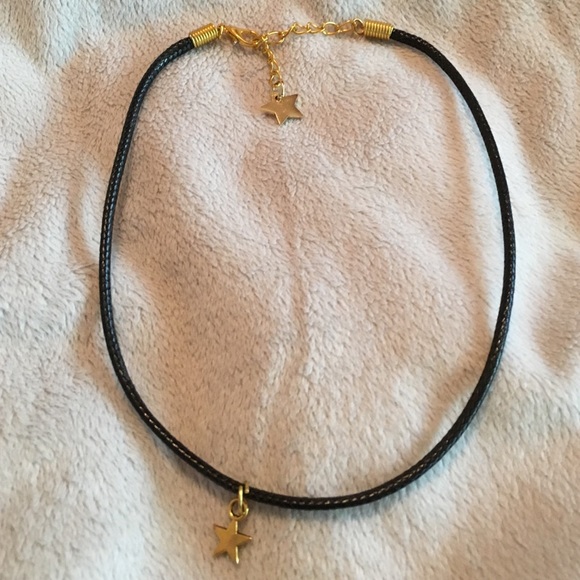 Black and Gold Star Choker Necklace