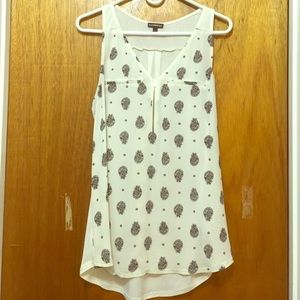 White with Black Print Portifino Tank from Express