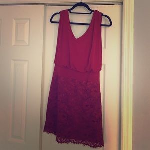 Red lace dress