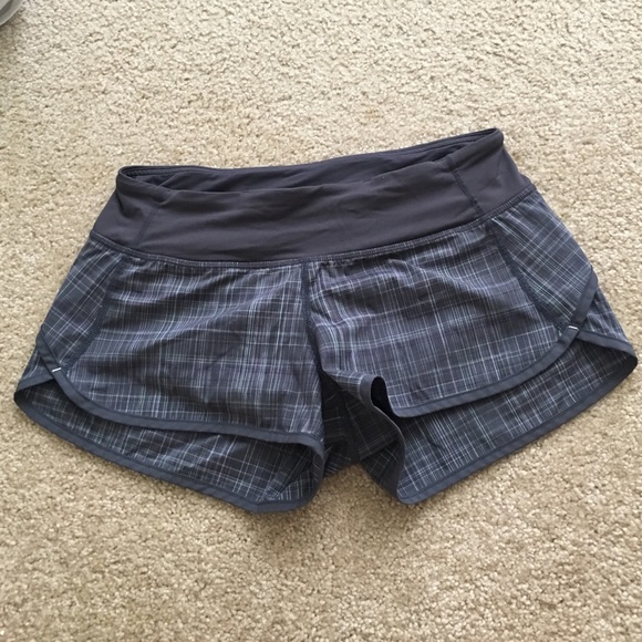 Grey Plaid Lululemon Shorts