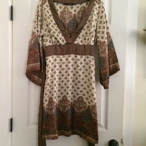 Bohemian Silky bell sleeve dress