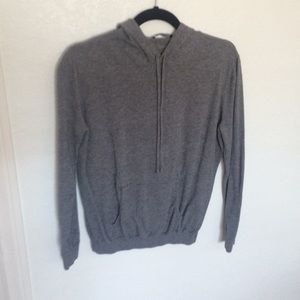 A grey knitted hoodie