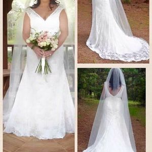 David's Bridal Wedding dress & veil