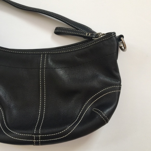 Authentic Coach small black leather bag