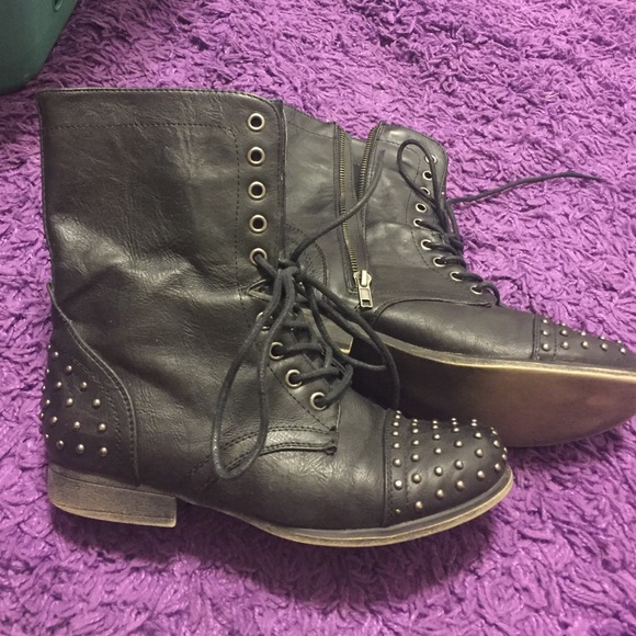 Madden girl black studded boots.