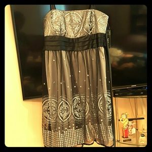 Silver and black mini dress