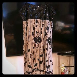 Black and gold strappy dress