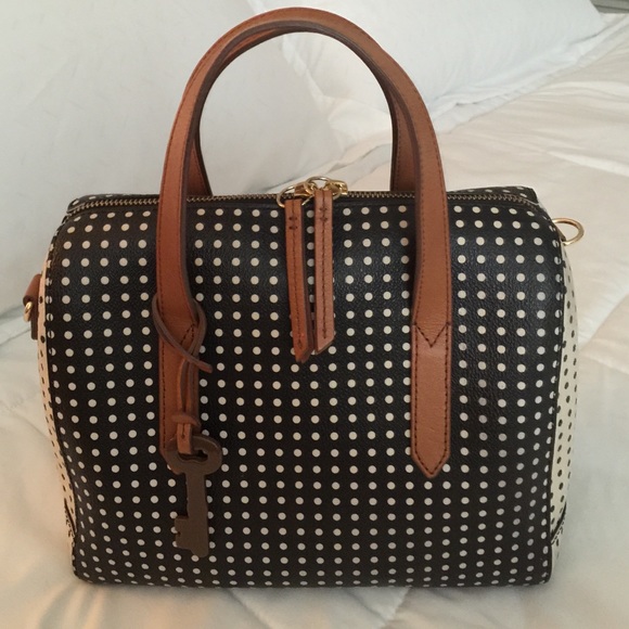 Fossil polka dot Sydney satchel