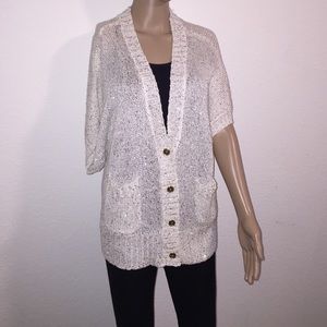 $Sold$ Short sleeve glittery cardigan sweater