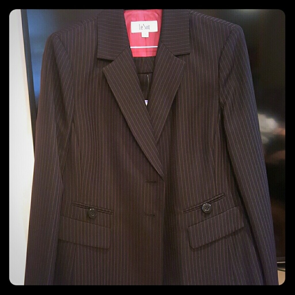 Black and Pink Pinstripe 2 pc Pantsuit