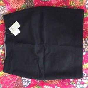 New J. Crew 2P Black Wool Pencil Skirt