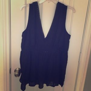 Black peplum top