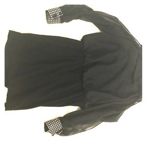 Black dress with bedazzled cuffs