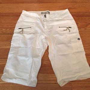 White Capri cargo pants.