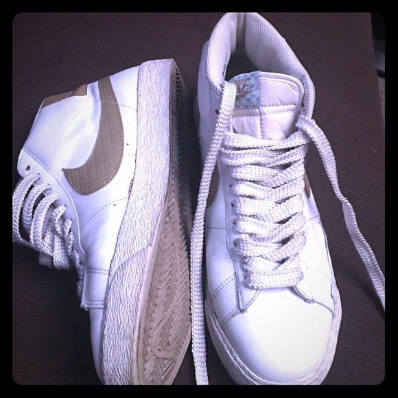 Women's Nike Blazer High( White/Gold/Jade