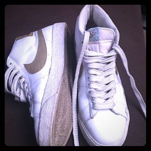 Women's Nike Blazer High( White/Gold/Jade