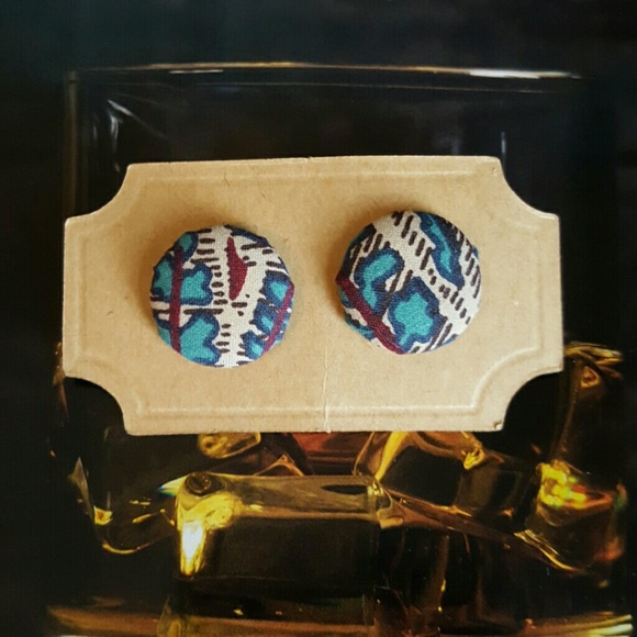 Vintage fabric post earrings