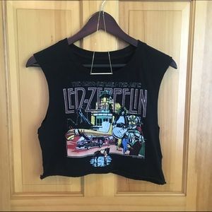 Forever 21 Led Zeppelin Cropped Muscle Tee