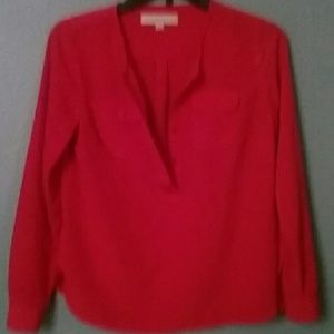 Beautiful red, delicate tunic style blouse