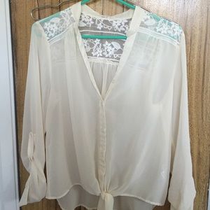 Sheer long sleeve blouse