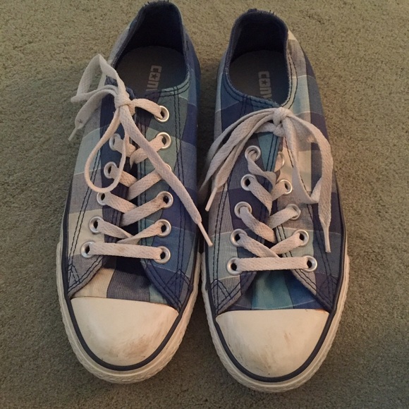 Blue Plaid Converse - Picture 3 of 3