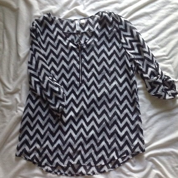 FINAL Black/White Chevron Blouse