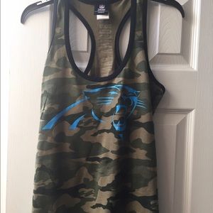 Carolina Panthers camouflage razorback tank.