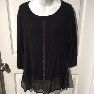 Cute black sweater with sheer bottom and sparkles