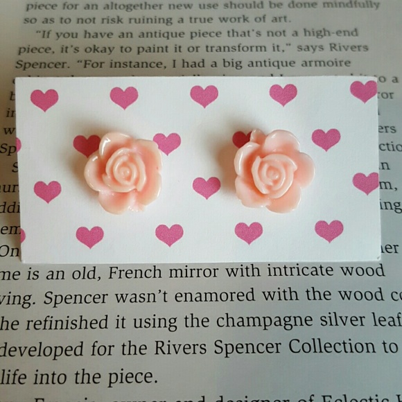 Ballet pink rose post earrings