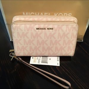 NWT Michael Kors Adele Double Zip Wallet