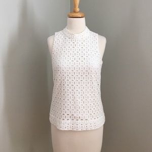 J.Crew white lace top sz0