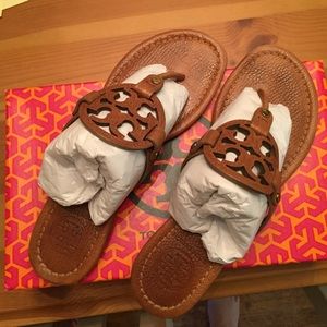 Tory Burch Miller tumbled leather royal tan