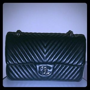 Black Leather Shoulder Bag