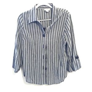 Grey Stripe Sewn in Tank 3/4 Sleeve Shirt