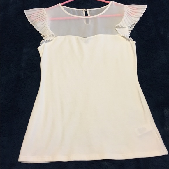 White Flutter Sleeve Top
